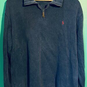 Polo Ralph Lauren Quarter-Zip Pullover – XL/TG – Navy – Red Pony Logo